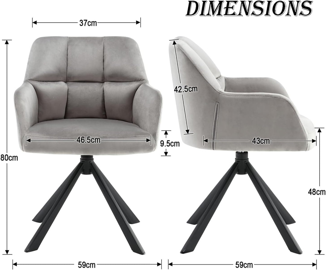 chairus Schreibtischstuhl Samt Bürostuhl 360° Drehbar Schreibtischstuhl Sessel für Arbeitszimmer Dre