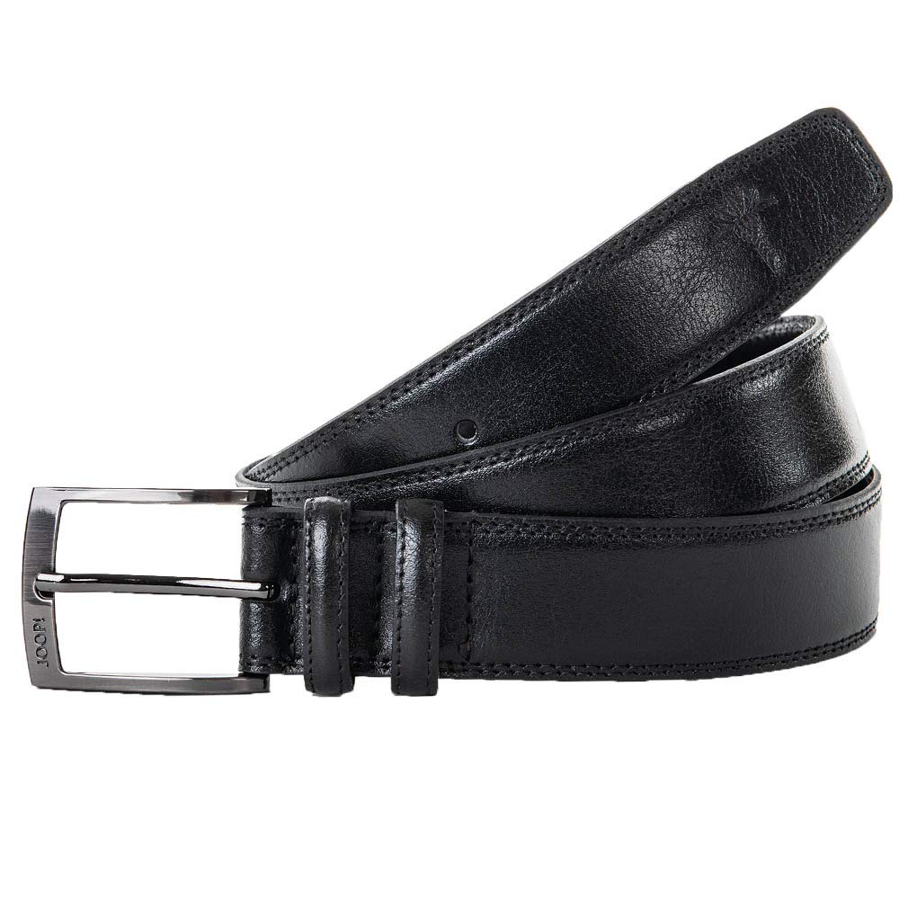 Joop! Herren Gürtel - Coll. Belt 3,5 cm, Echtleder, Dornschliesse, doppelte Nähte, Logo (100 cm, Sch