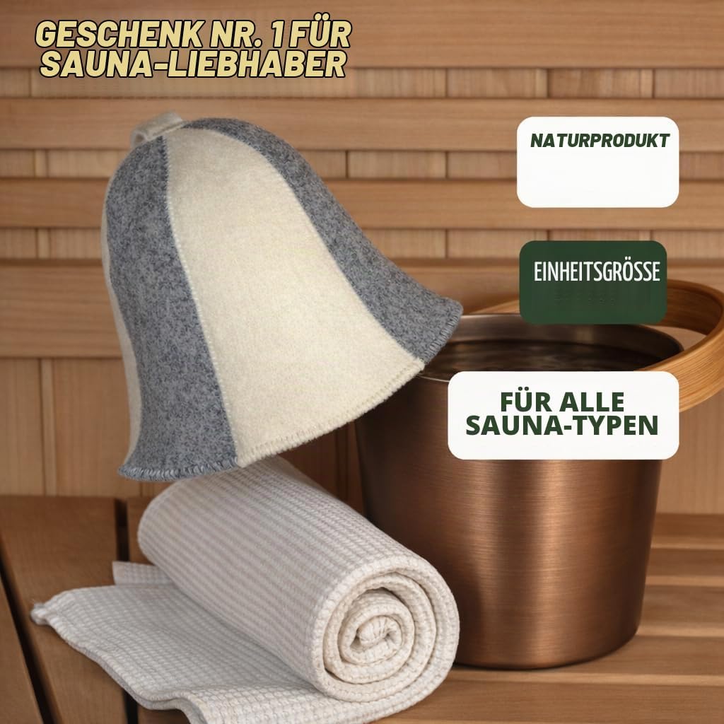 Saunahut Grau und Weiss Wollfilzmützen - Schützen Sie Ihren Kopf vor Hitze - Englische Sauna E-Book