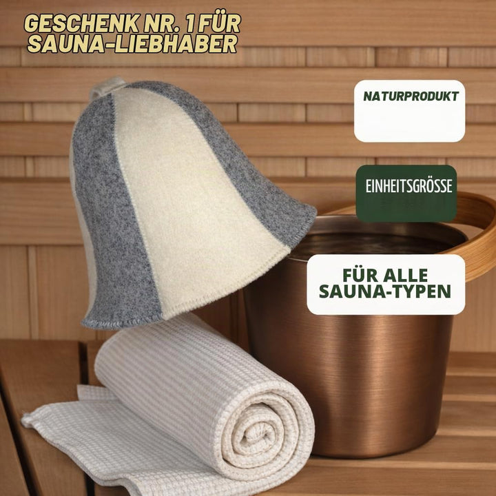 Saunahut Grau und Weiss Wollfilzmützen - Schützen Sie Ihren Kopf vor Hitze - Englische Sauna E-Book
