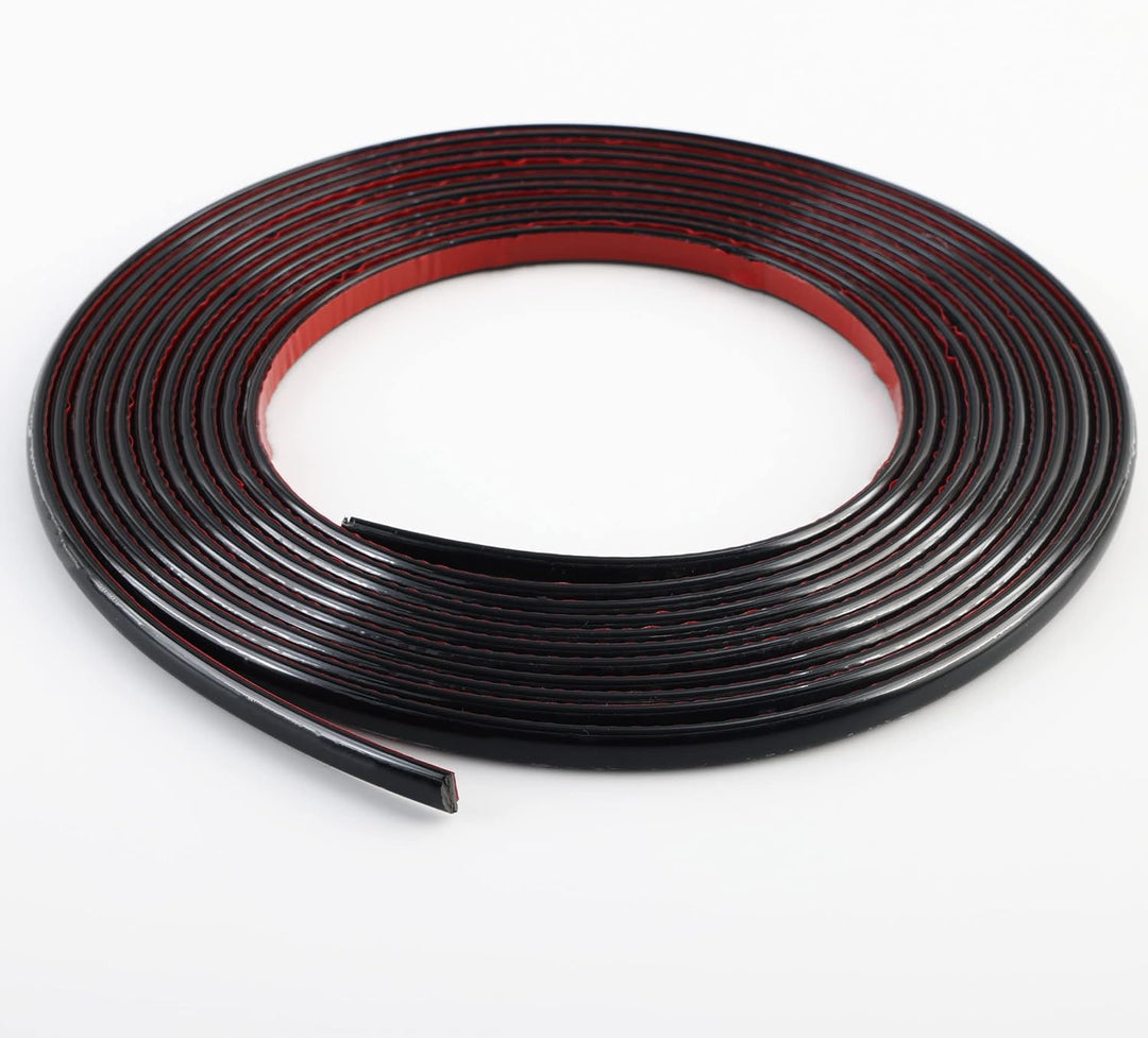 10m Schwarz Zierleiste, abziehen und aufkleben, flexible Spiegel, Wand, Decke, Boden, Schrank, Flies