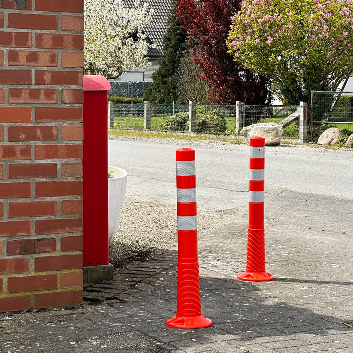 UvV UVTP4231 Flexi Poller Absperrpfosten 750 mm - reflektierend mit Orafol 5931 Silber (DIN Reflexfo