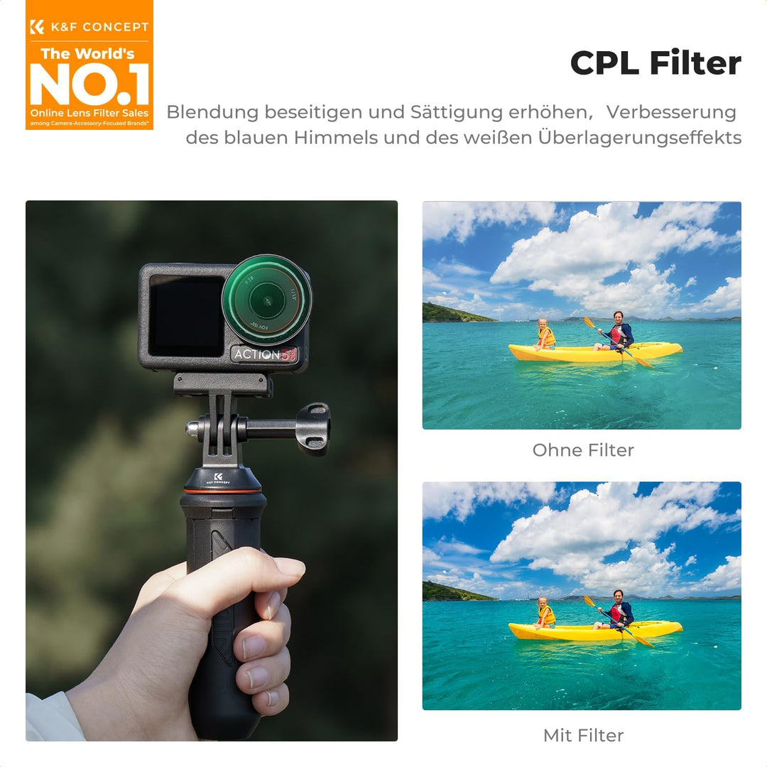 K&F Concept ND Filtersets, Push-in Filter CPL, ND8, ND16, ND32, ND64, ND1000 Filter kompatibel mit D
