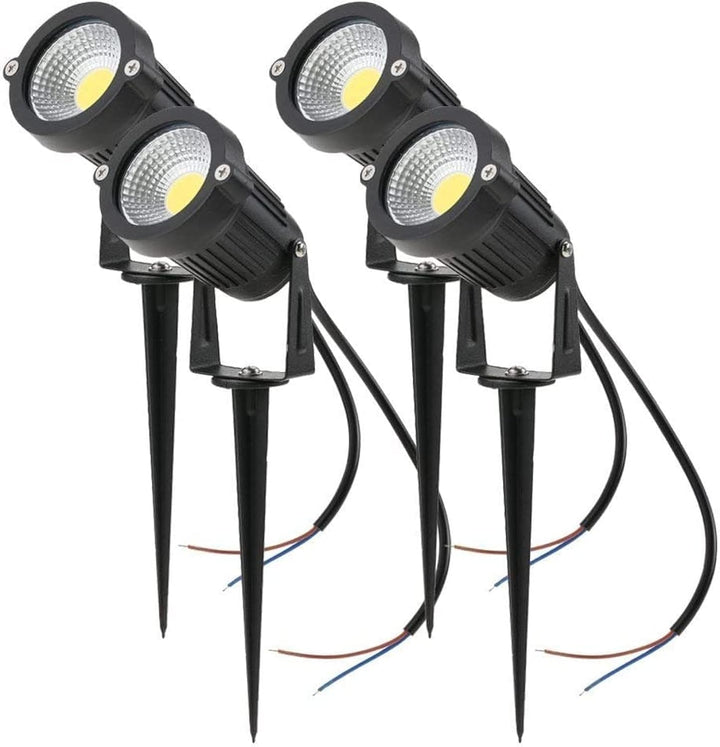 4 PCS 5W COB LED Gartenleuchte mit Erdspiess Gartenstrahler IP65 wasserdicht 85-265V/AC für Garten,