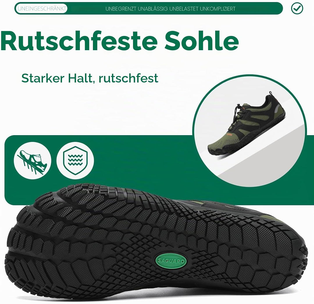 SAGUARO Herren Damen Barfussschuhe Atmungsaktiv Traillaufschuhe rutschfeste Fitnessschuhe 36 EU Arme