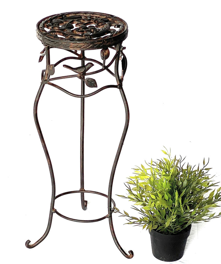 DanDiBo Blumenhocker Metall Schwarz Rund Höhe 52 cm Blumenständer 18215 Blumensäule Antik Pflanzenst