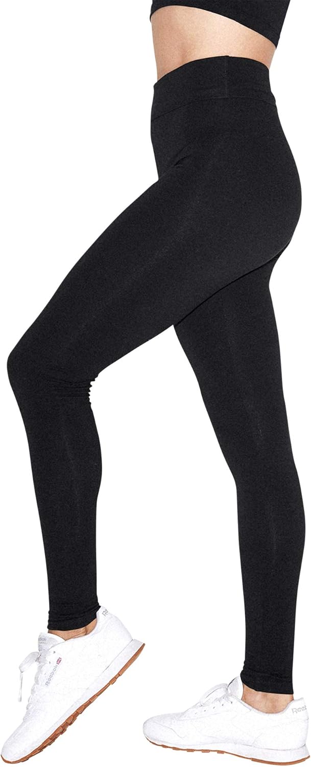 American Apparel Damen Cotton Spandex Jersey High-Waist Leggings S Schwarz, S Schwarz