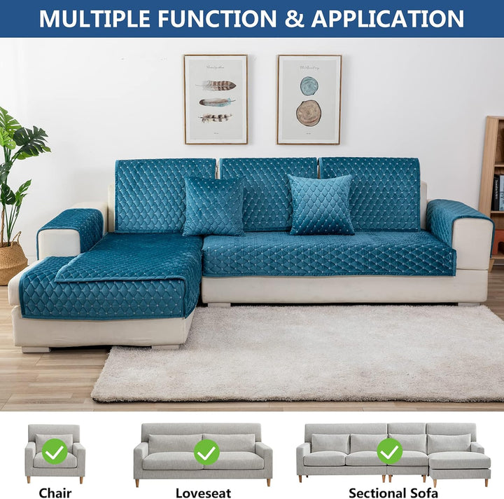Eismodra Dekokissen,Sofabezug 3 Sitzer,Anti-Rutsch-Couch Überzug für L Form Sofaschoner Chaiselongue