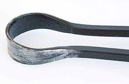 CRUCCOLINI Kaminzange 60 cm aus Schmiedeeisen, Schwarz, ROBUST, Feuernutzung, Abgeflacht, beschränkt