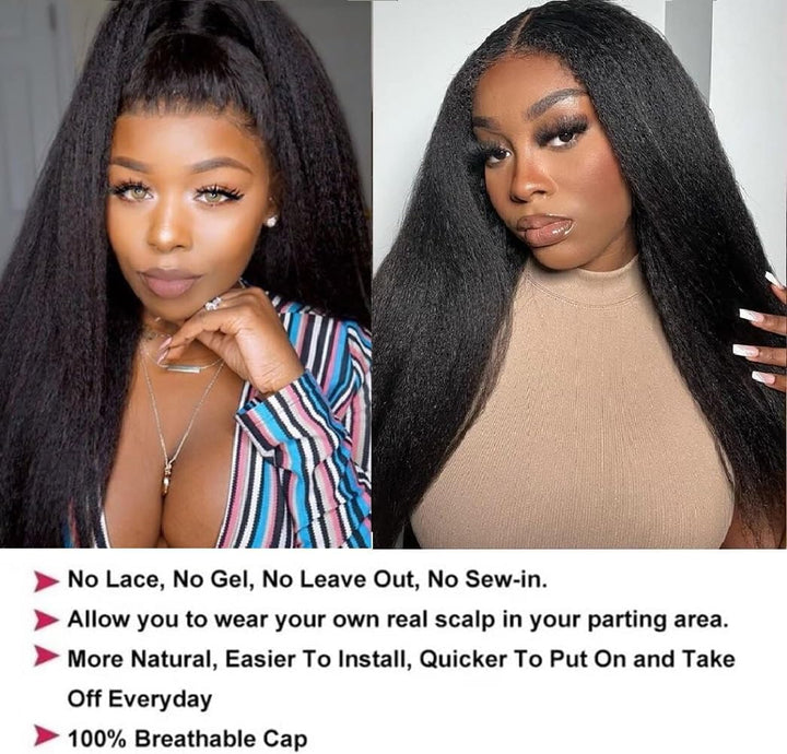 Echthaar Perücke V Part Wig Kinky Straight Human Hair No Leave Out Glueless Wigs Human Hair Pre Pluc