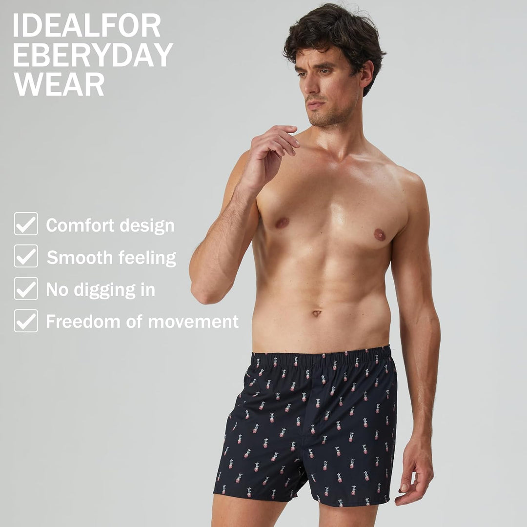 5Mayi Mens Boxers Shorts Multipack Woven Mens Underwear Pack Cotton Plaid Men's Boxers S A: Rosa 5er