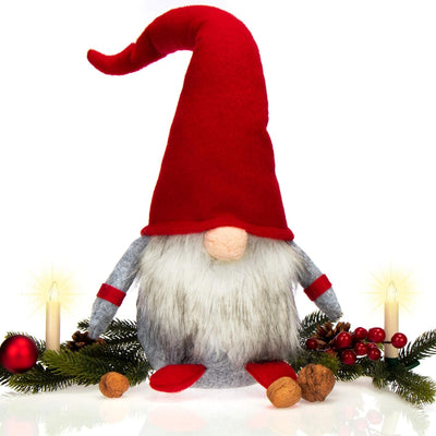 com-four® Premium Weihnachts-Wichtel in XXL - Handmade Weihnachtsdeko - winterliche Figur als Dekoau