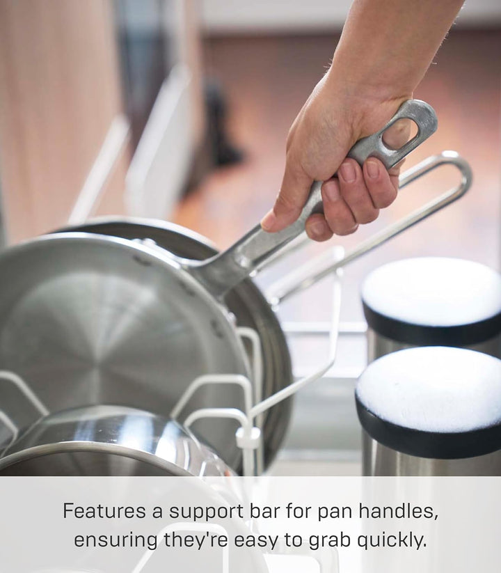 Extendable Pot Lid & Pan Holder - Tower - White Weiss, Weiss