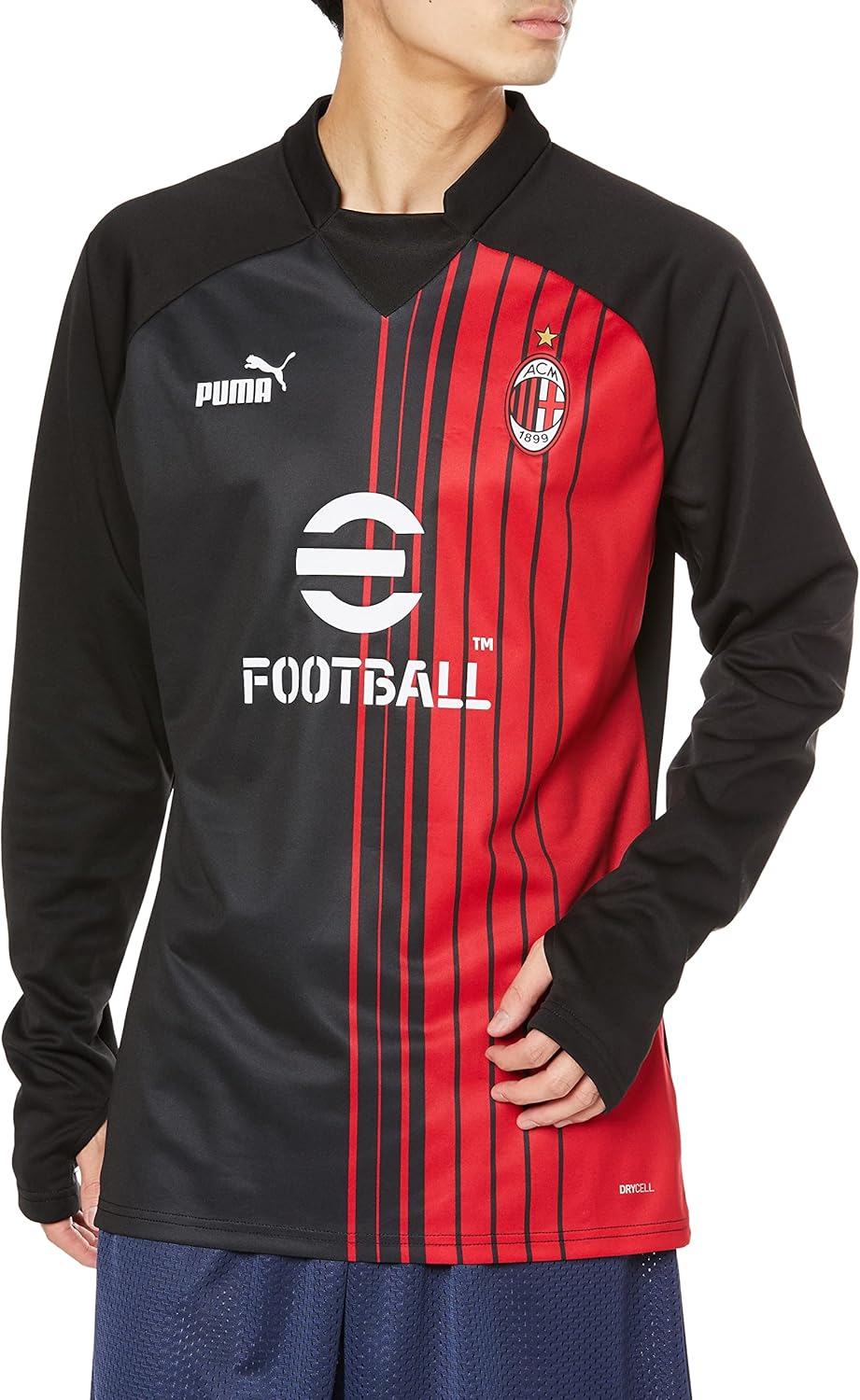 PUMA Herren Prematch Sweat Soccer T-shirt, Black-tango Red