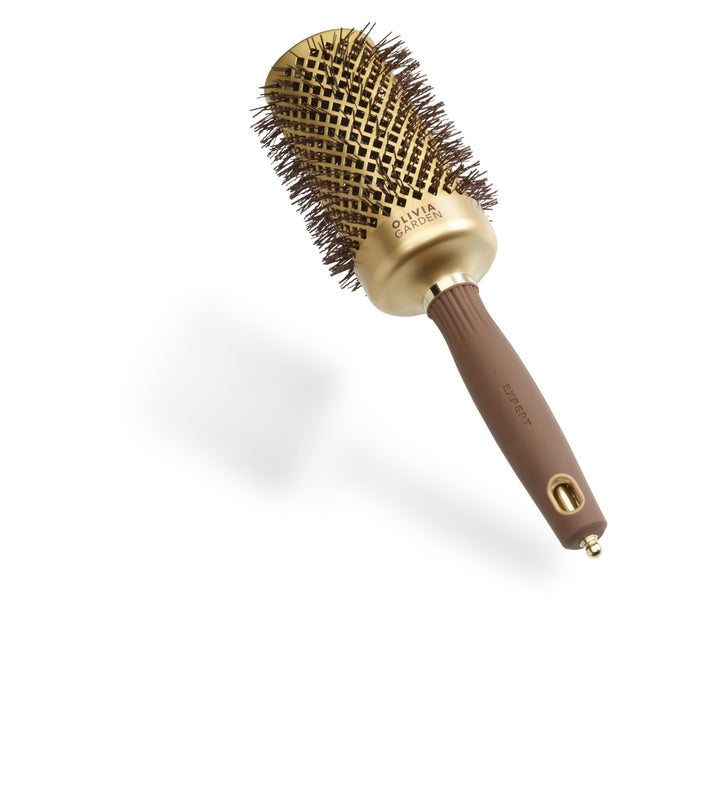 Olivia Garden - Expert Blowout Shine Gold & Brown Hairbrush - 55 55mm, 55mm