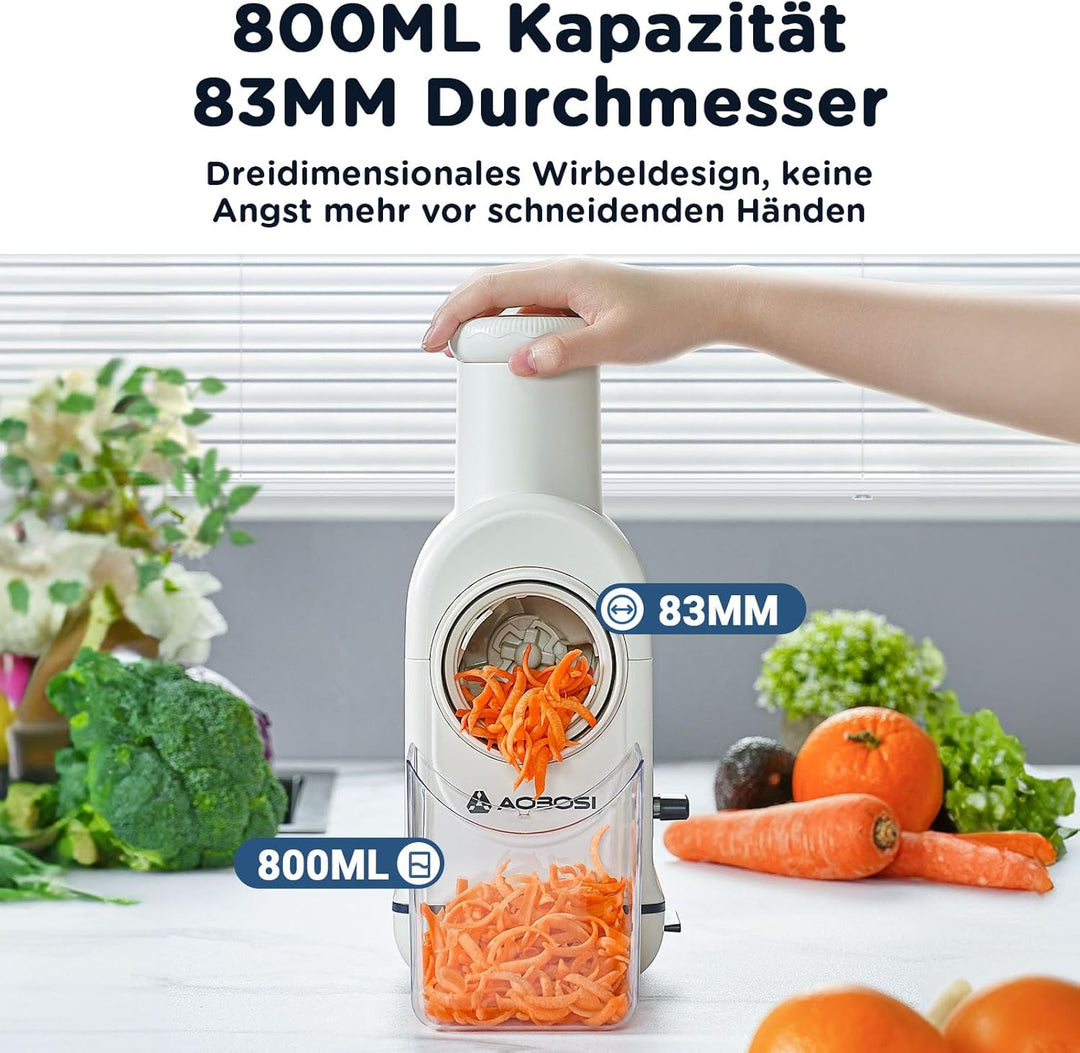 Gemüseschneider Elektrisch, AAOBOSI Elektrischer Gemüseschneider mit Aufbewahrungsbox, grossem Einfü