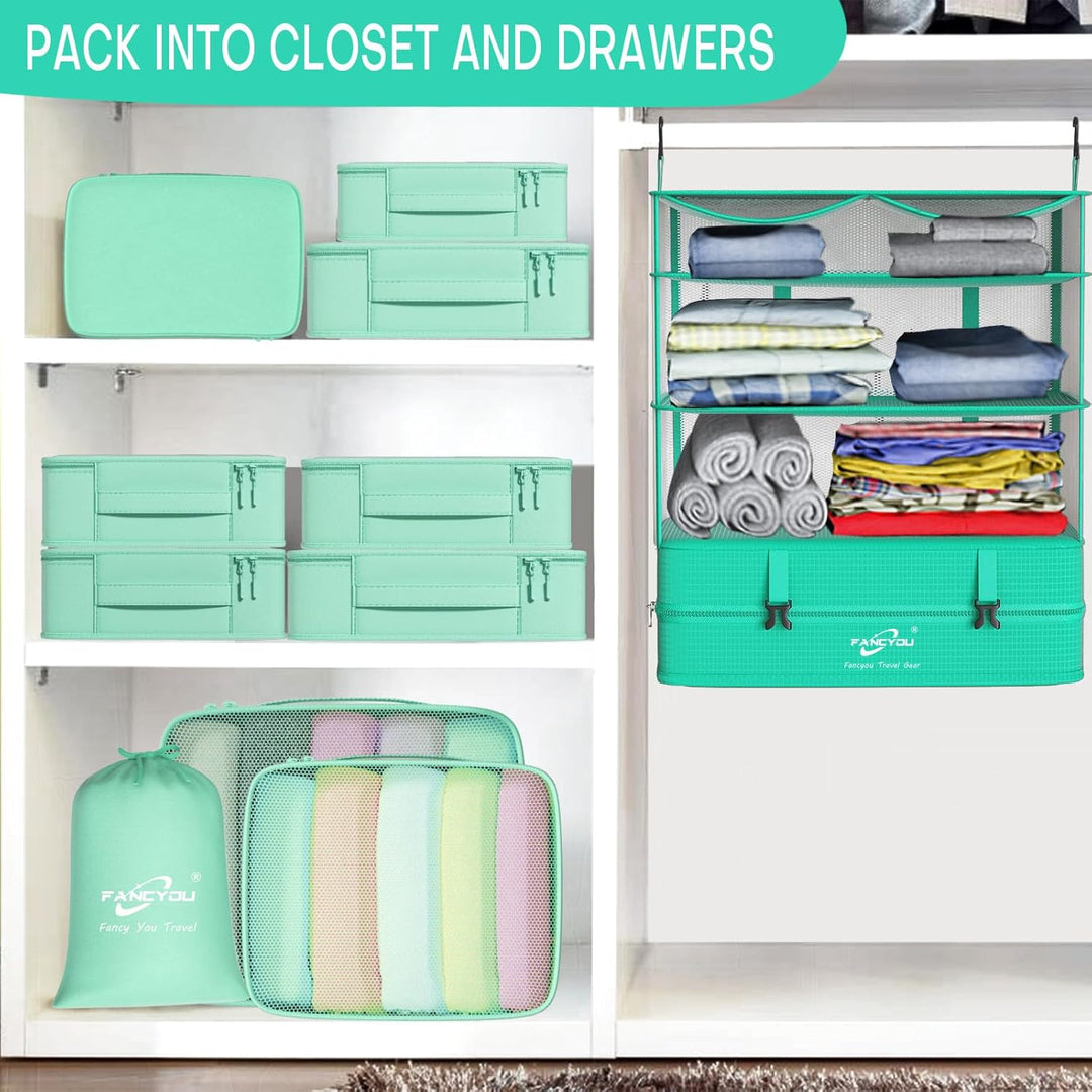 Koffer Organizer Hängende Verpackung Würfel Tragbare Schrank Regale Kompressive Reisegepäck Essentia
