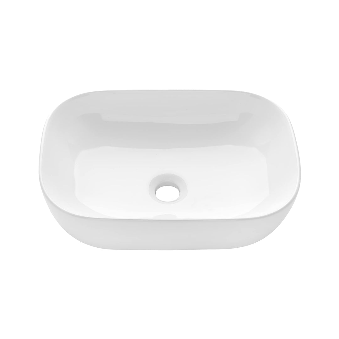 VBChome Waschbecken 45,5 x 32 cm Keramik Weiss Oval Waschtisch Handwaschbecken Aufsatzwaschbecken Wa