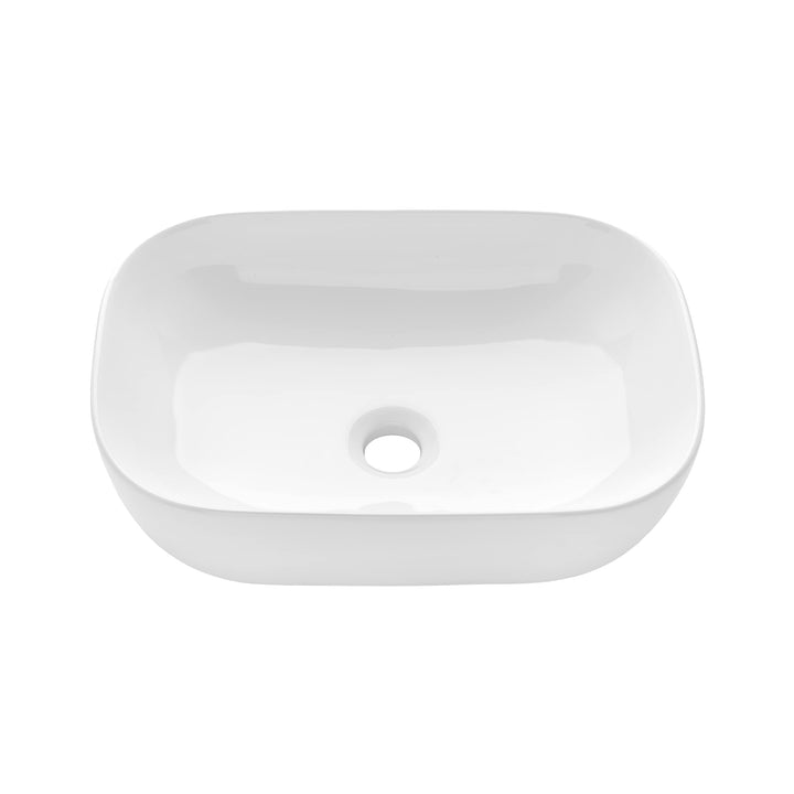 VBChome Waschbecken 45,5 x 32 cm Keramik Weiss Oval Waschtisch Handwaschbecken Aufsatzwaschbecken Wa