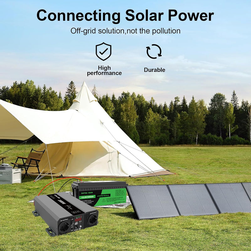 DATOUBOSS Wechselrichter 12v auf 230v Reiner Sinus 2000w, Spannungswandler 12v 230v 2000w mit AC Ste