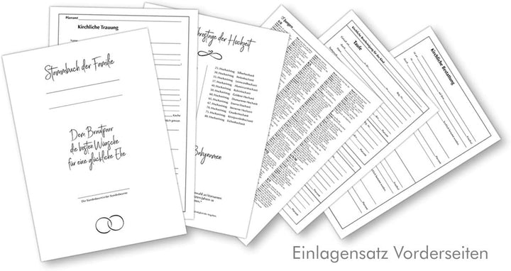 A4 Stammbuch Rina helles Grau Stammbuch der Familie Hochzeit Standesamt incl. 11 Prospekthüllen