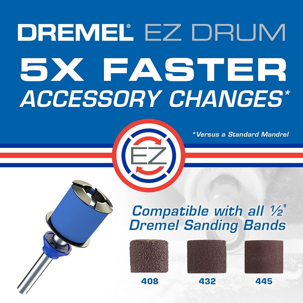 Dremel EZ725 Allzweck-Drehwerkzeug-Zubehör-Set mit Aufbewahrungs-Kit, EZ-Lock und EZ-Trommel für sch