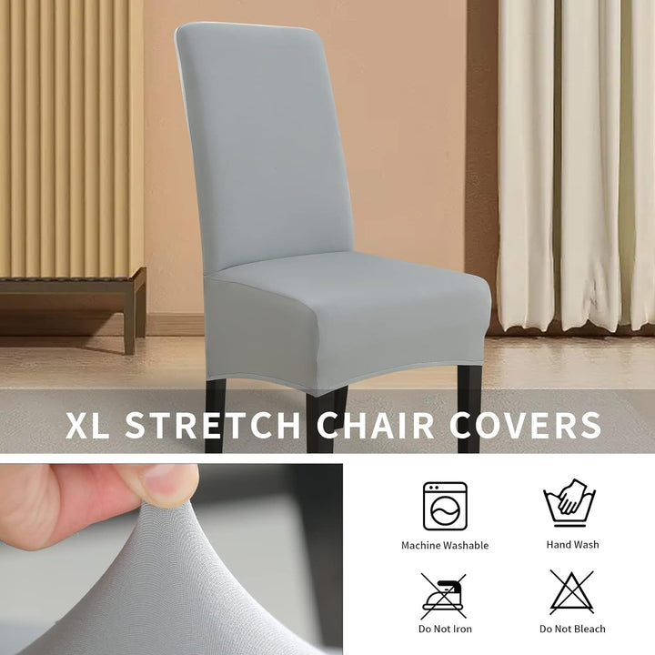 Lydevo Stuhlhussen XL 6er Set Stretch Stuhlhussen Schwingstühle XL für Esszimmerstühle Spandex Unive