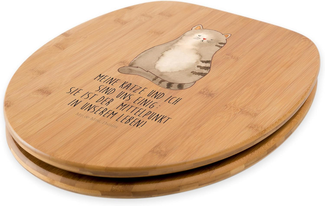 Mr. & Mrs. Panda Motiv WC Sitz Katze sitzend Toilette, Klodeckel, WC-Sitz, Toilettendeckel, Klobrill