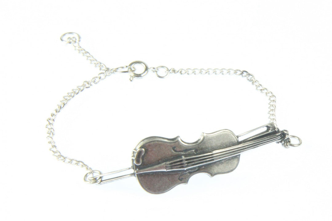Miniblings Geige Violine Viola Bratsche Geiger Musik Armband silb. - Modeschmuck handmade - Damen Mä