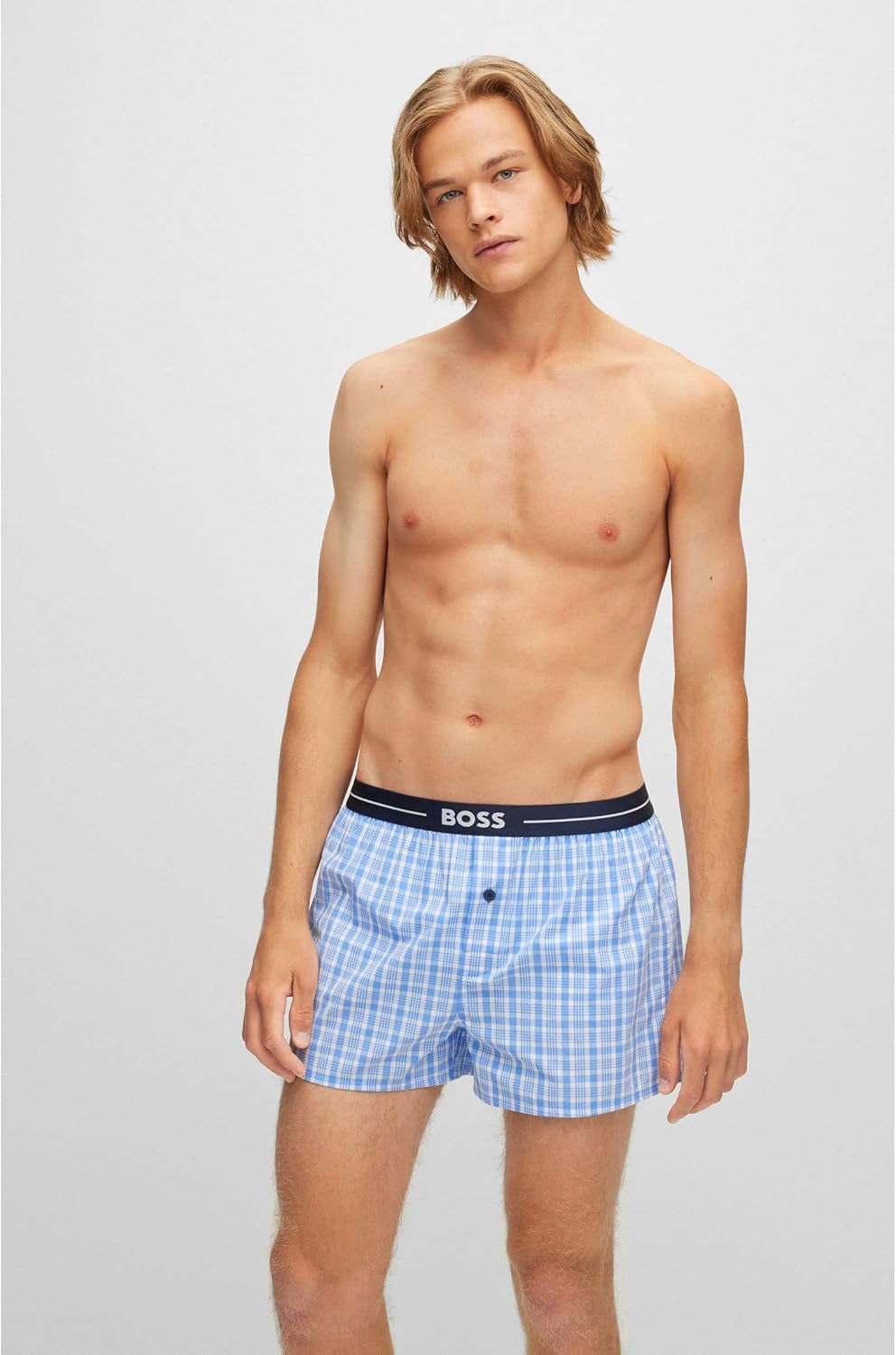 BOSS Herren Boxershorts, 2er Pack S New - Open Blue471, S New - Open Blue471