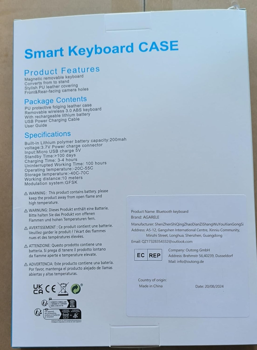 AGARELE Tastatur Hülle für iPad 10 Generation Hülle mit Tastatur 10,9 Zoll 2022-7 Farben Beleuchtete
