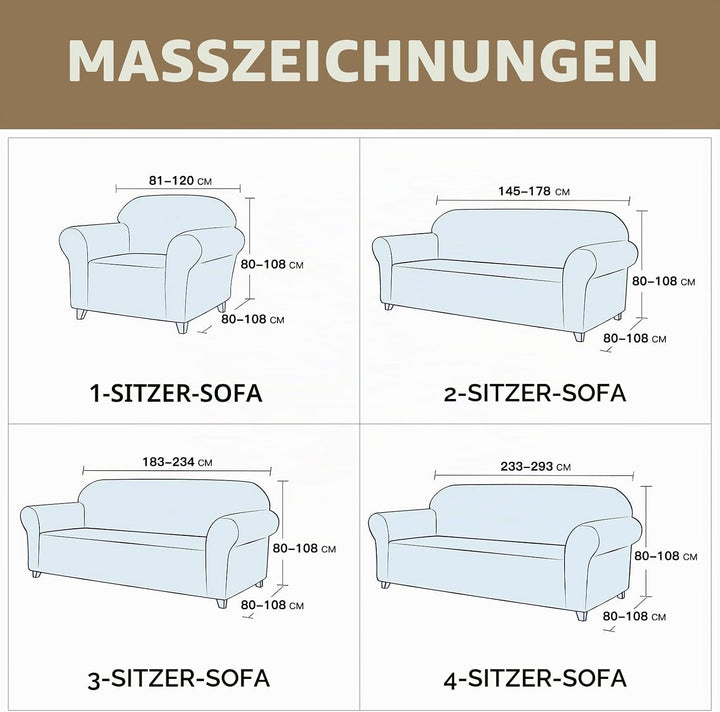 Ystyle Sofa überzug 3 Sitzer Mit Armlehne, Stretch Sofabezug rutschfest, Modern Sofa Cover Für Hunde