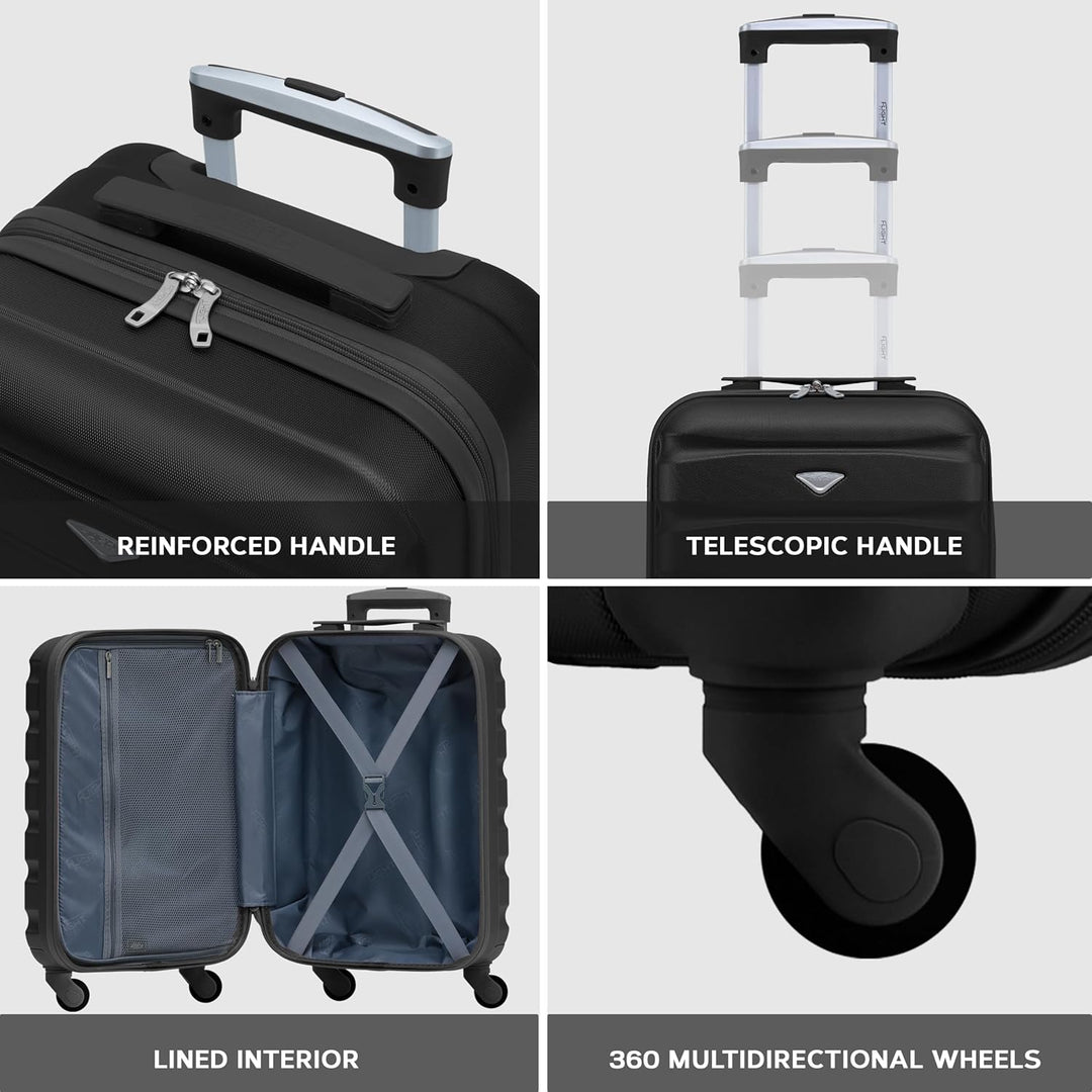 Flight Knight 3er-Pack Leichte 4-Rad-abs-hartschalenkoffer Handgepack, Zugelassen Fur Uber 35 Flugge