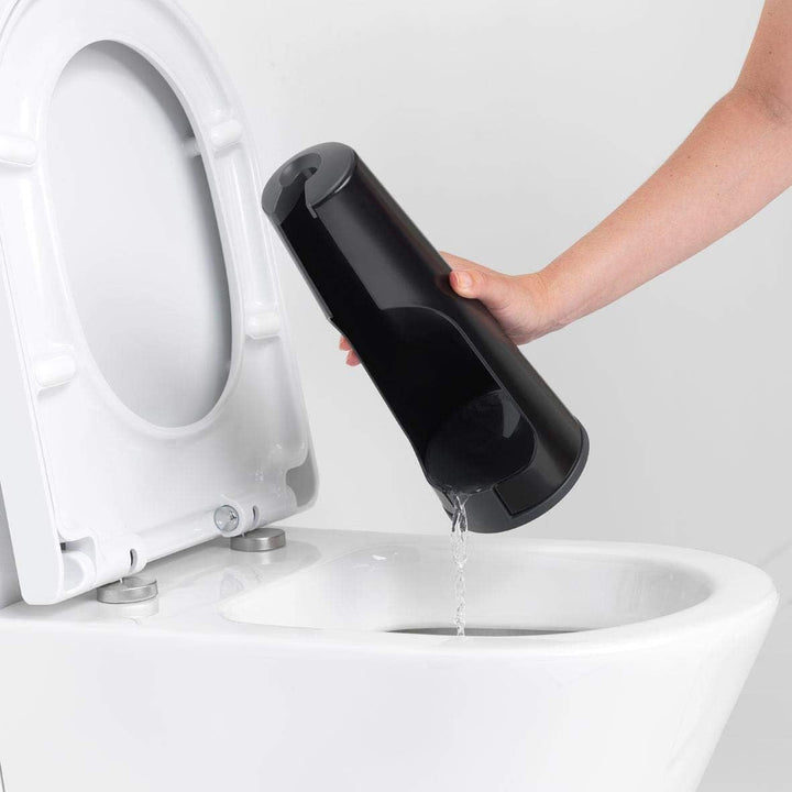 Brabantia 108587 WC-Garnitur und Bürste, Plastik, matt schwarz, 30 x 20 x 10 cm Matt Black Toiletten