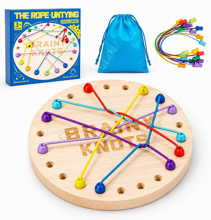 Brainy Knots Logikspiel–Geduldspiele & Rope-Challenge-Spiel für Kinder, Seiltricks und Familien-Bret