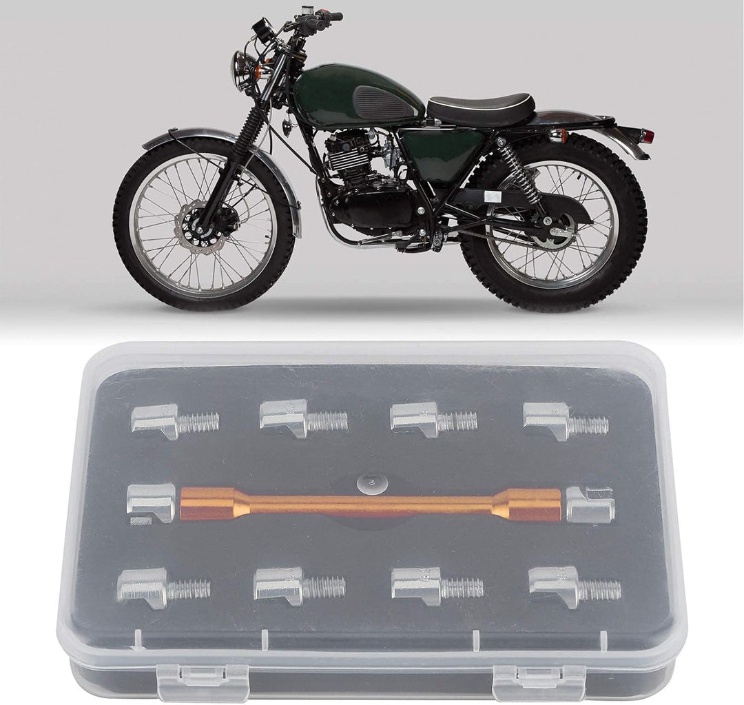 Qiilu Motorrad Speichenschlüssel, Motorrad Speichen Schlüssel CNC Schraubenschlüssel Set 5,0-6,8 Län