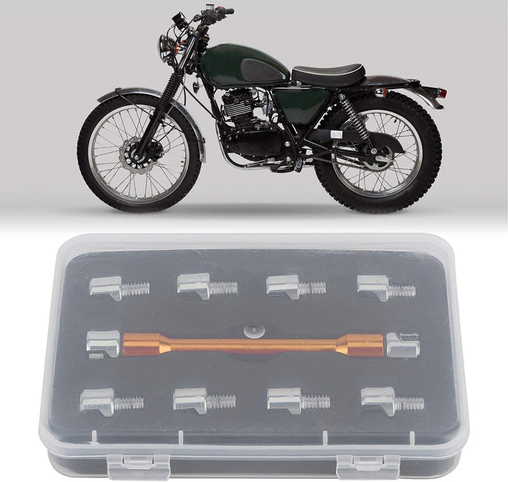Qiilu Motorrad Speichenschlüssel, Motorrad Speichen Schlüssel CNC Schraubenschlüssel Set 5,0-6,8 Län