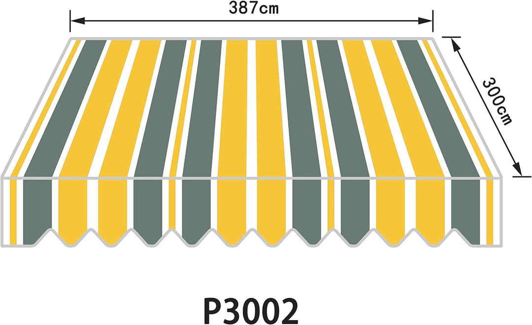 home Trends Markisenstoff 4m Markise mit Volant 4 x 3 m Markisenbespannung ersatzstoff 387 x 300cm B