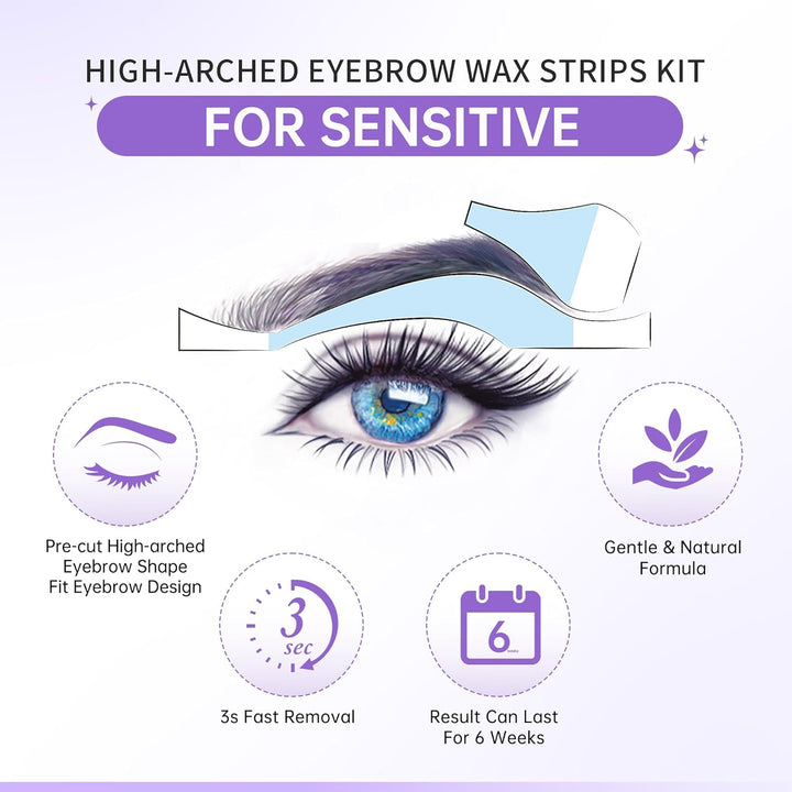 Beauty7 Hochgewölbte Augenbrauen Wachsstreifen Fit Wax Strips vorgeschnitten augenbrauen wachs 48stk