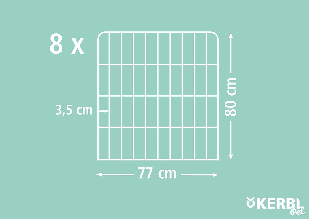 Kerbl 80577 Hunde- und Welpengehege 80x77cm, 8 Elemente, mit Türe, 20.12 kg