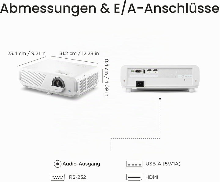 ViewSonic LX750-4K Echter 4K Beamer mit Integriertem Google TV, 4000 ANSI Lumen, HDR &amp; HLG, 1.3X Opt
