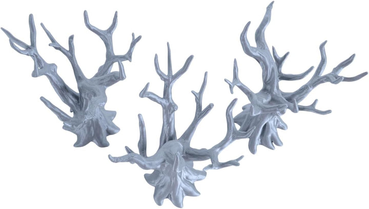 28-mm-Waldbaum-Gelände-Set (3 Teile) für Tabletop-Kriegsspiele und Rollenspiele | Einfache graue Gel