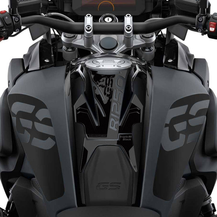 LABELBIKE 3D Aufkleber Motorrad Tankpad kompatibel mit BMW | R 1250 GS Triple Black 2021-2023, Harzs