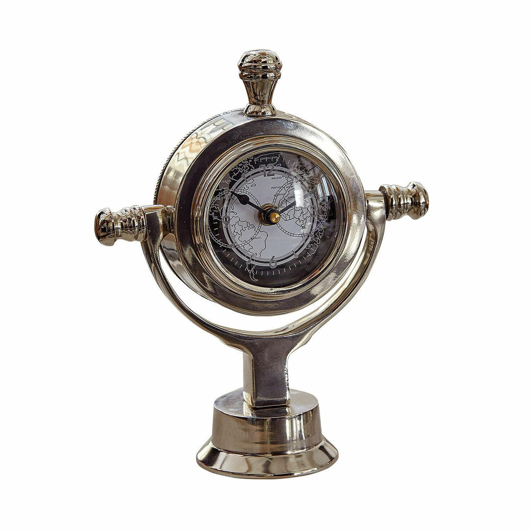 Loberon Uhr Iskora - Nostalgischer Look - Massiver Standfuss - Schwenkbar - Wohnaccessoires - Zeitme