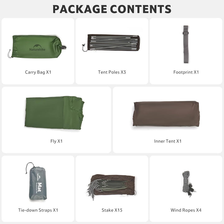 Naturehike Cloud Creek 2/3 Person Camping Zelt Ultraleicht 7001 Aluminium Sonnenschutz & Wasserdicht