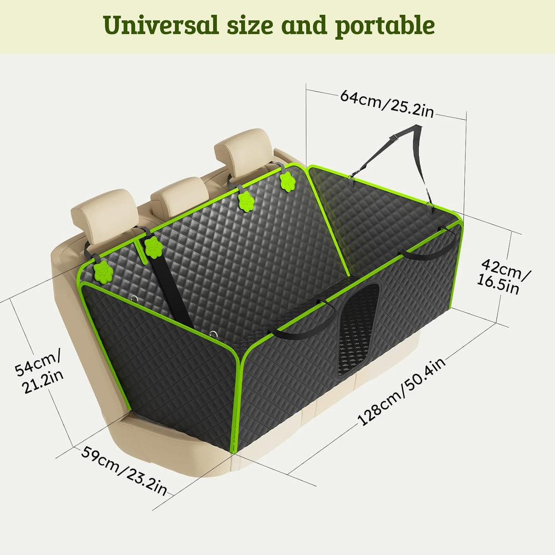 pecute 2-in-1 Hundedecke Auto Rückbank, Extra Stabiler Hunde Autositz, Hunde Autositz Rückbank Verbr