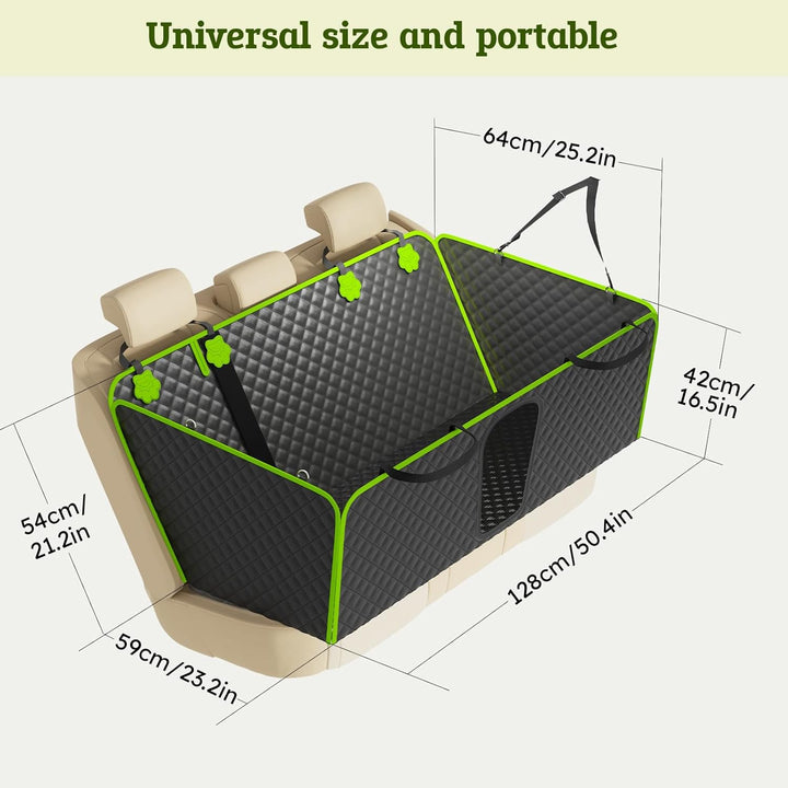 pecute 2-in-1 Hundedecke Auto Rückbank, Extra Stabiler Hunde Autositz, Hunde Autositz Rückbank Verbr