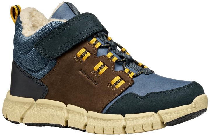 Geox Jungen J Flexyper Boy B ABX Ankle Boot 28 EU Brown Blue, 28 EU Brown Blue