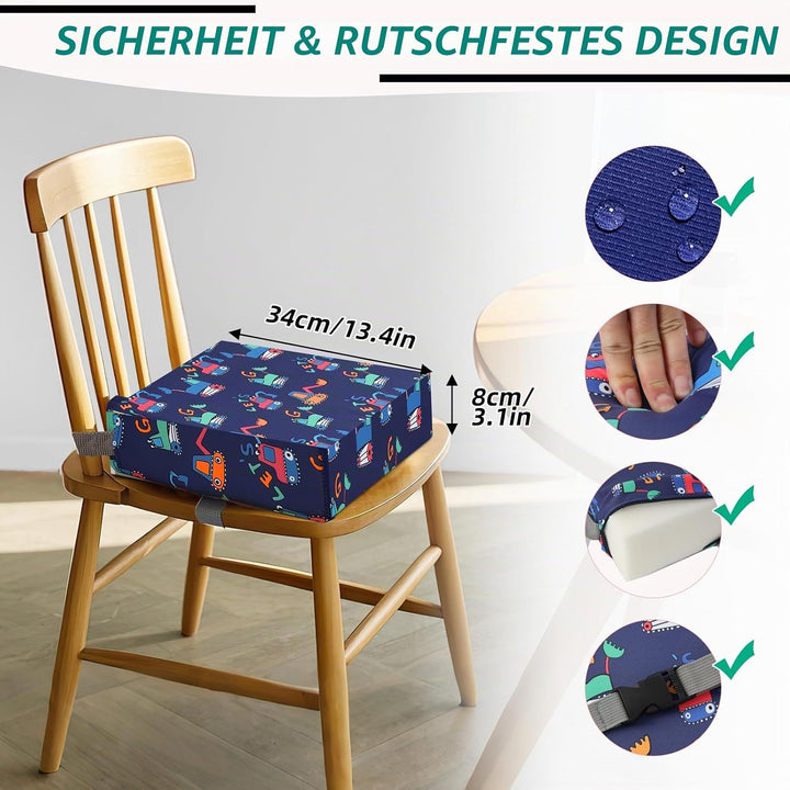 Zicac Sitzerhöhung Baby Tragbar Sitzkissen Design für Kinder (Marineblau), Marineblau
