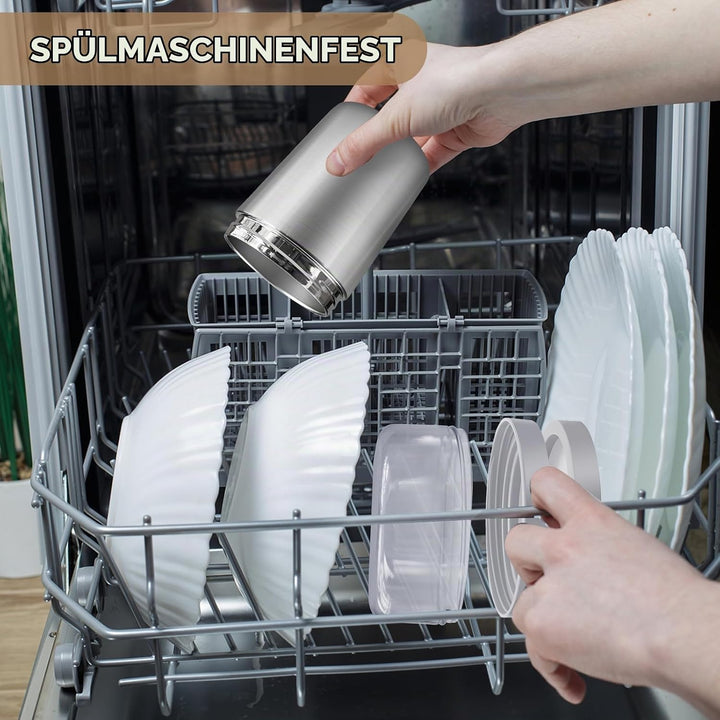 Müslibecher to Go Edelstahl mit Löffel, Vakuumisolierter Joghurtbecher to Go 500ml+220ml, Müslibeche